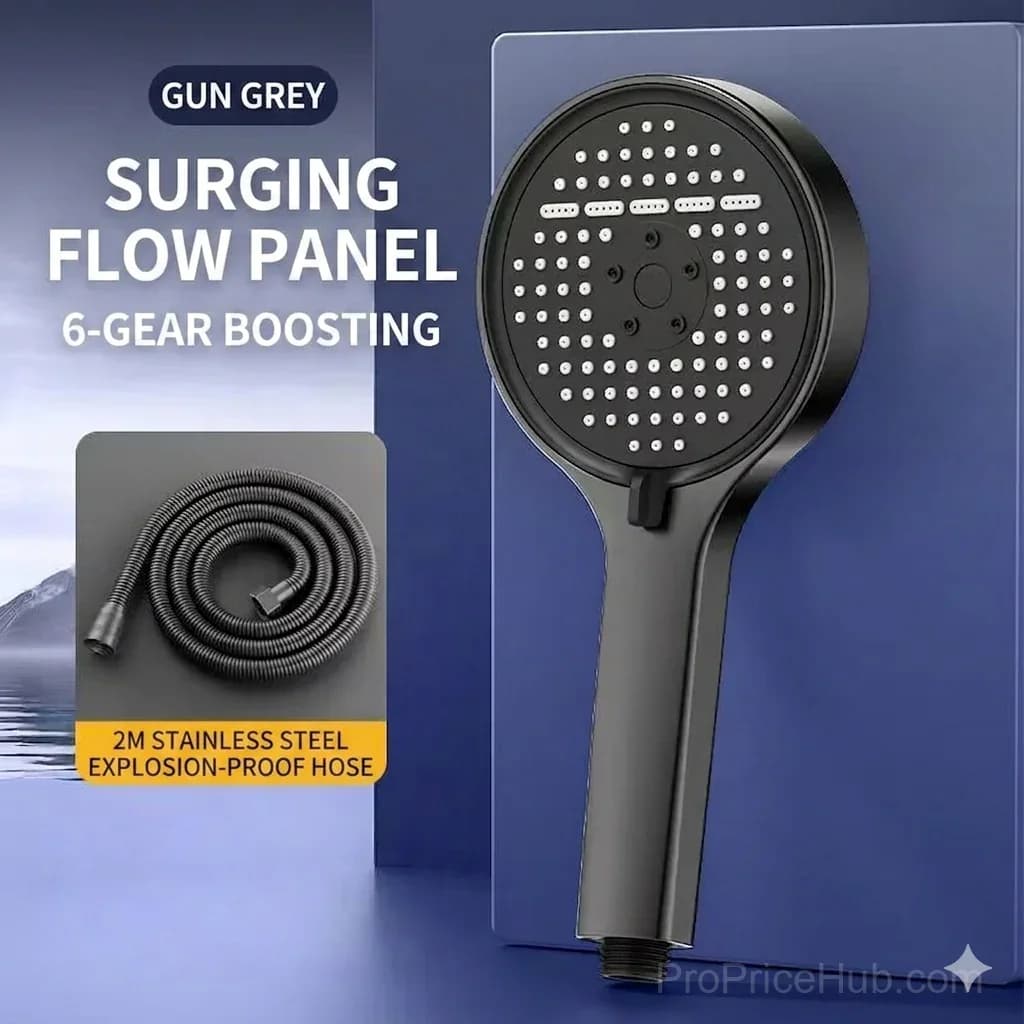 Pressurized Rain Shower Head with 7 Spray Modes - View 12
