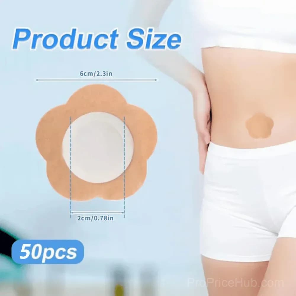 50-Count Belly Button Cover Patches – Self-Adhesive Spunlace Cotton, Oil-Free, Skin Color - View 6