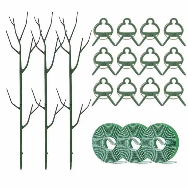 Branch-Style Plant Support Stake Set with Clips and Velcro Strap - View 3