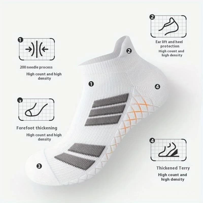 Unisex Low-Cut No-Show Sports Socks - View 4