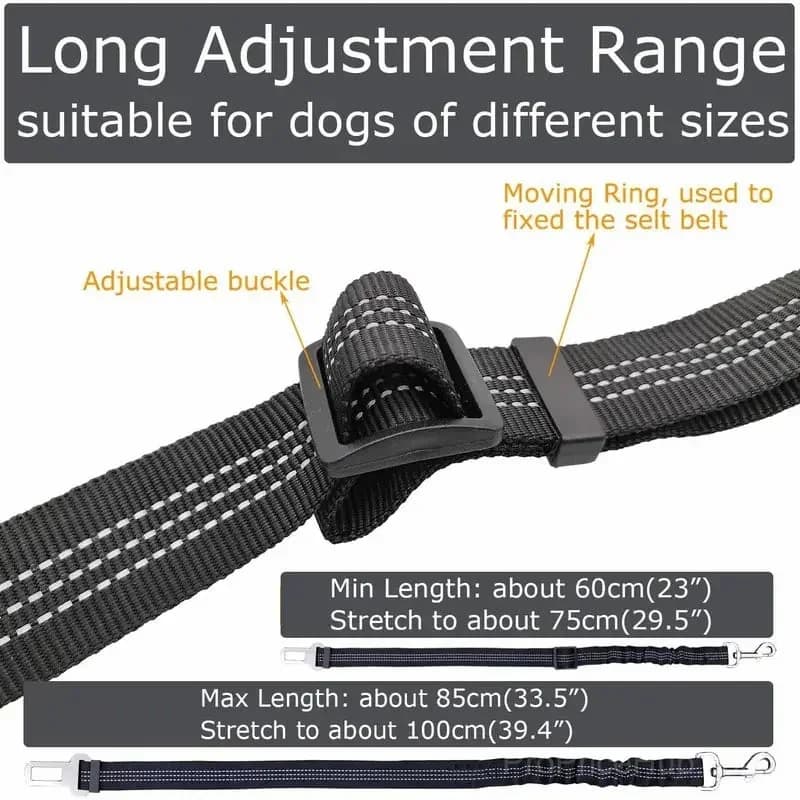 2-Pack Adjustable Pet Car Seat Belts with Headrest Restraints - View 5