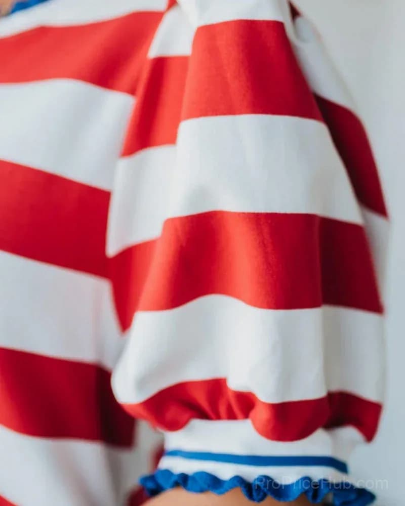 Women's Striped Shift Mini Dress - View 7
