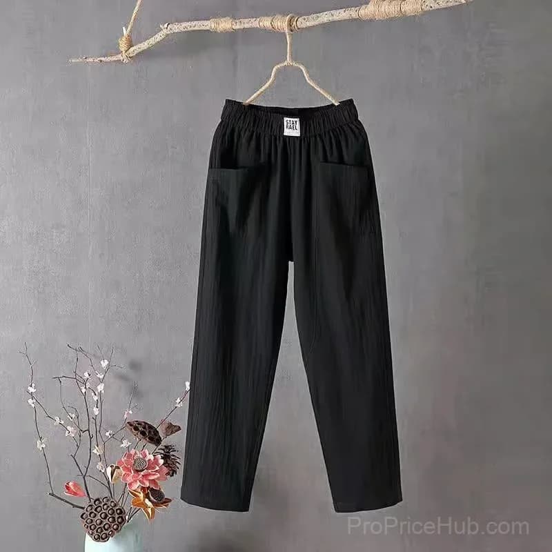 Women's Loose Fit Pants, White, Size S - View 17