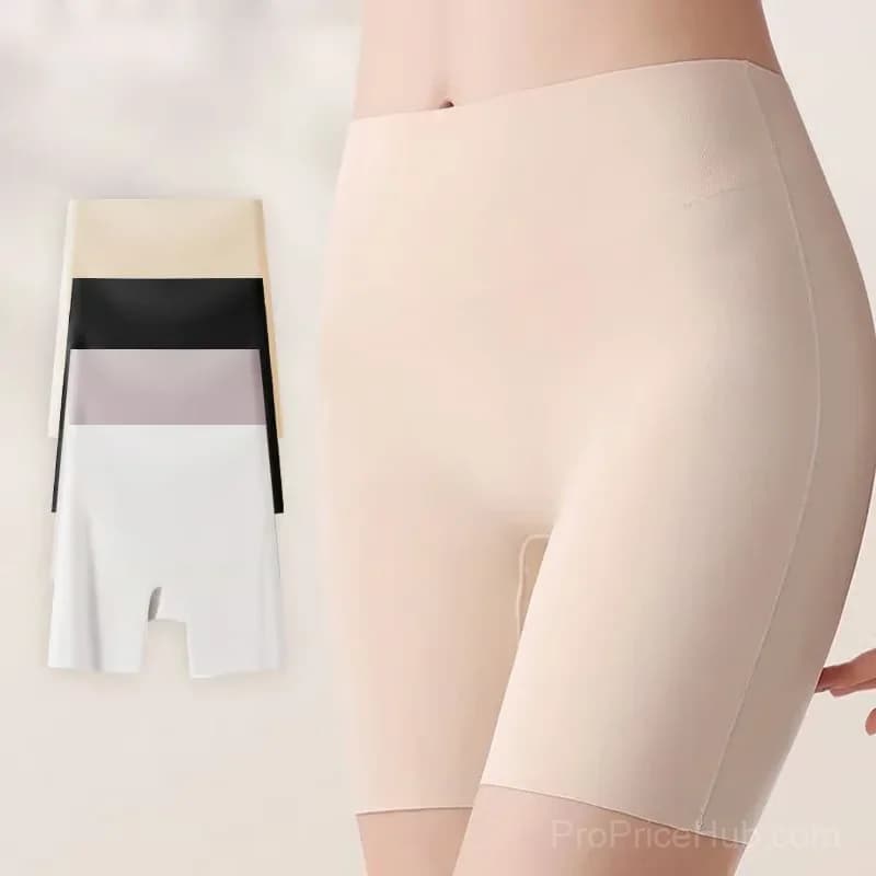 Women's High-Waist Ice Silk Tummy Control Shapewear, Black/Nude L - View 2