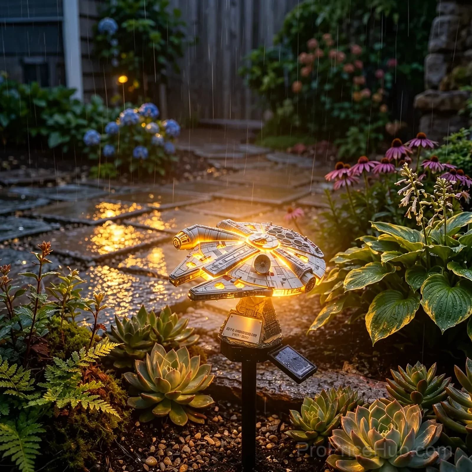 Sci-Fi Starship Solar Garden Light - Outdoor Decor - View 6