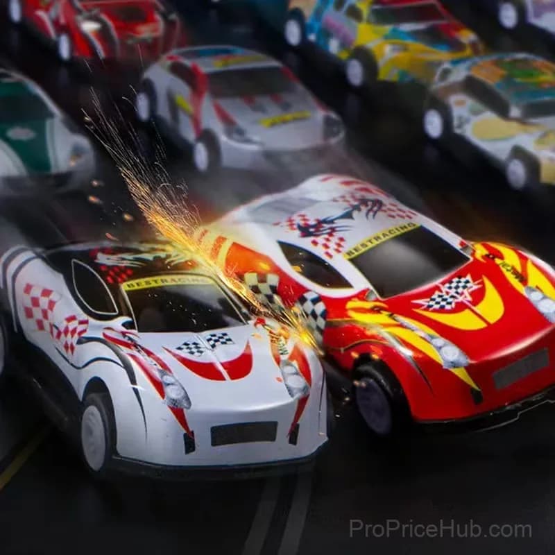 48-Piece Mini Pull-Back Toy Car Set with Garage, Red - View 7