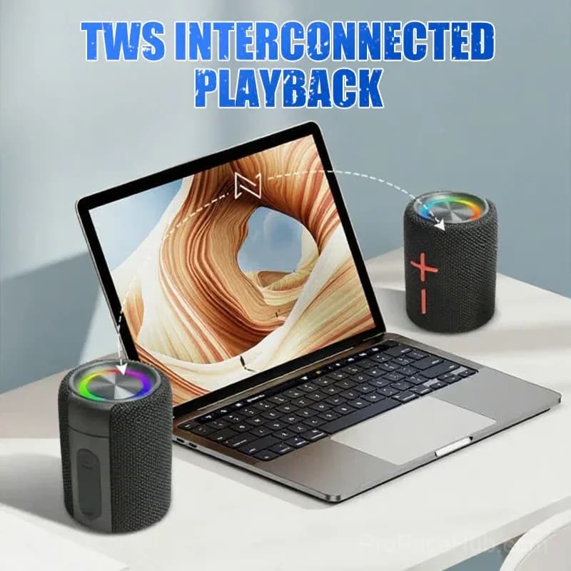 2-in-1 Magnetic Splittable Dual Bluetooth Speaker, Black - View 4