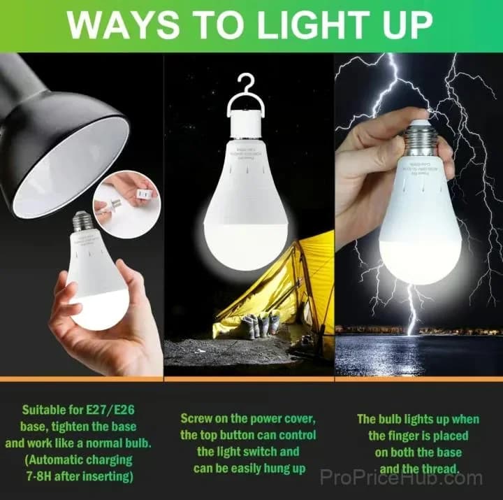 Rechargeable LED Emergency Light Bulb, 1-Pack - View 6