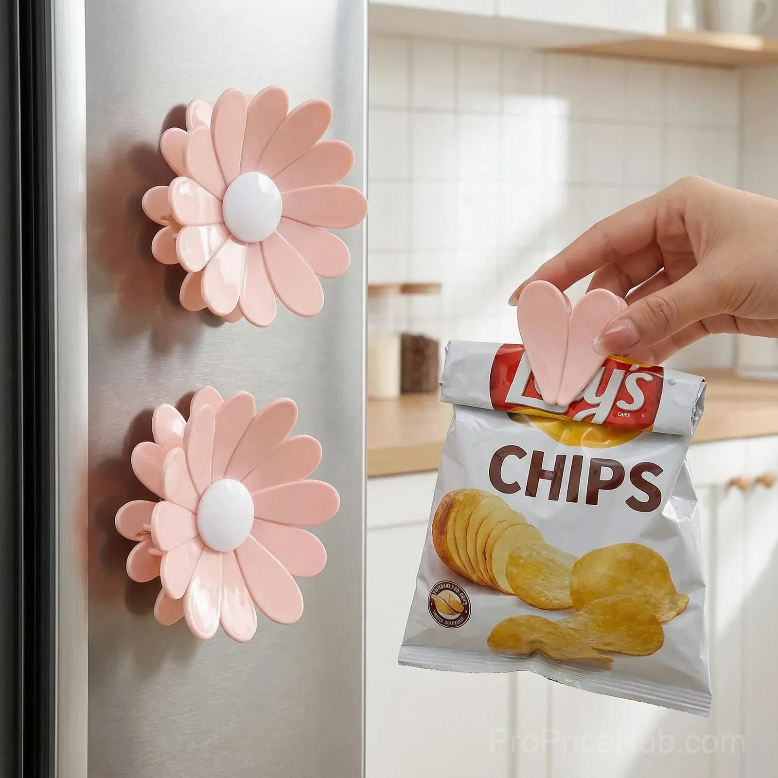 Magnetic Chip Clips for Fridge - 6 Bag Clips + 1 Magnetic Base, Cute Food Sealing Clips - View 23