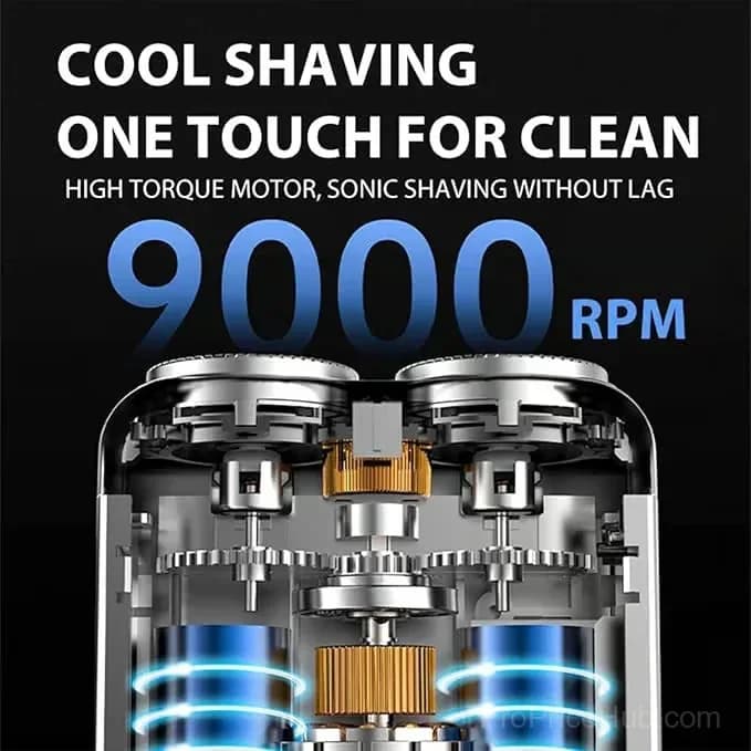 Portable Dual Ring Rotary Electric Shaver, Orange - View 4