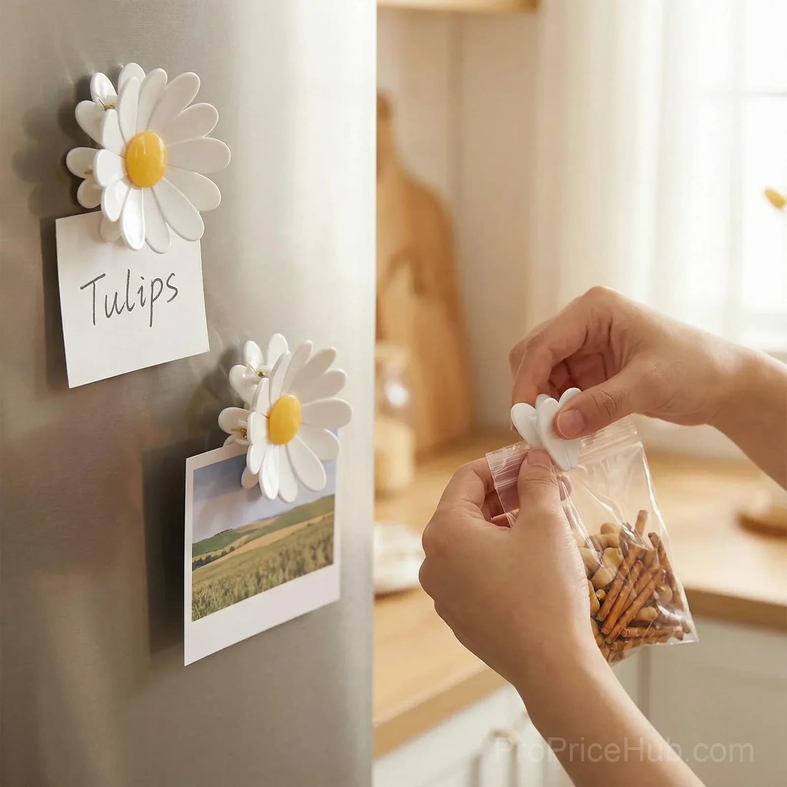 Magnetic Chip Clips for Fridge - 6 Bag Clips + 1 Magnetic Base, Cute Food Sealing Clips - View 26