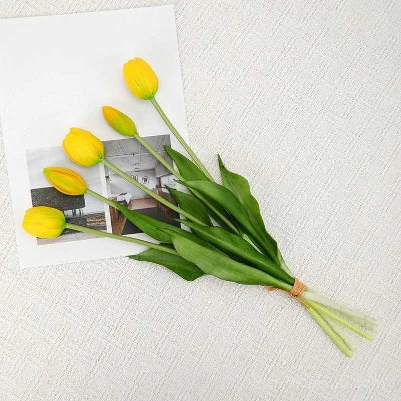 10-Piece UV Resistant Waterproof Faux Tulip Bouquet – Artificial Flowers for Indoor/Outdoor Decor - View 23