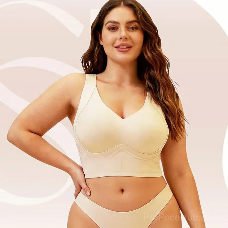 Full Coverage Seamless Support Bra, Nude, Medium - View 8
