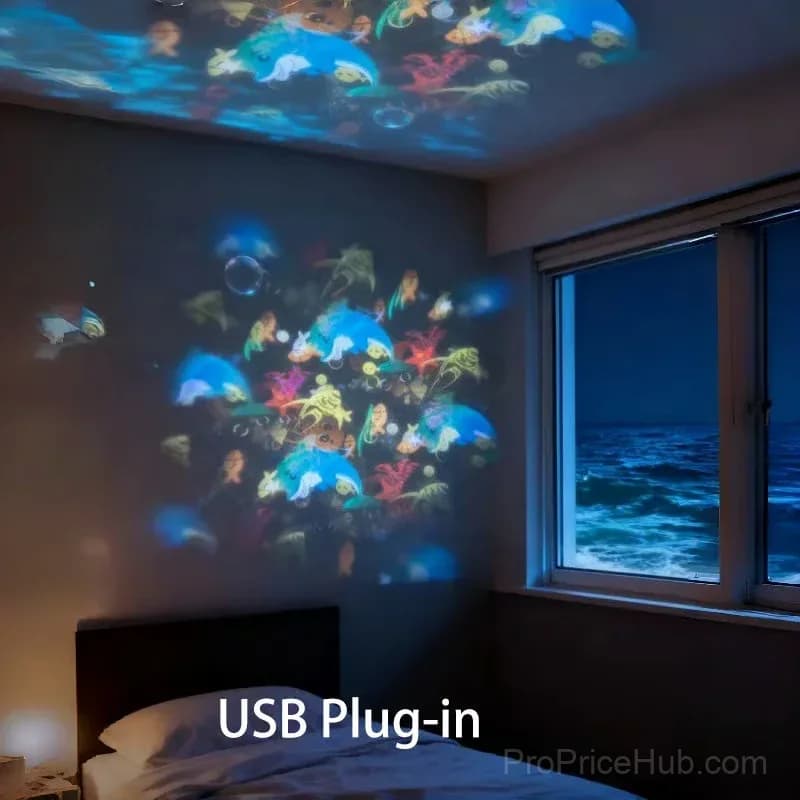 Dynamic Rotating Ocean LED Light Projector, Rechargeable - View 12