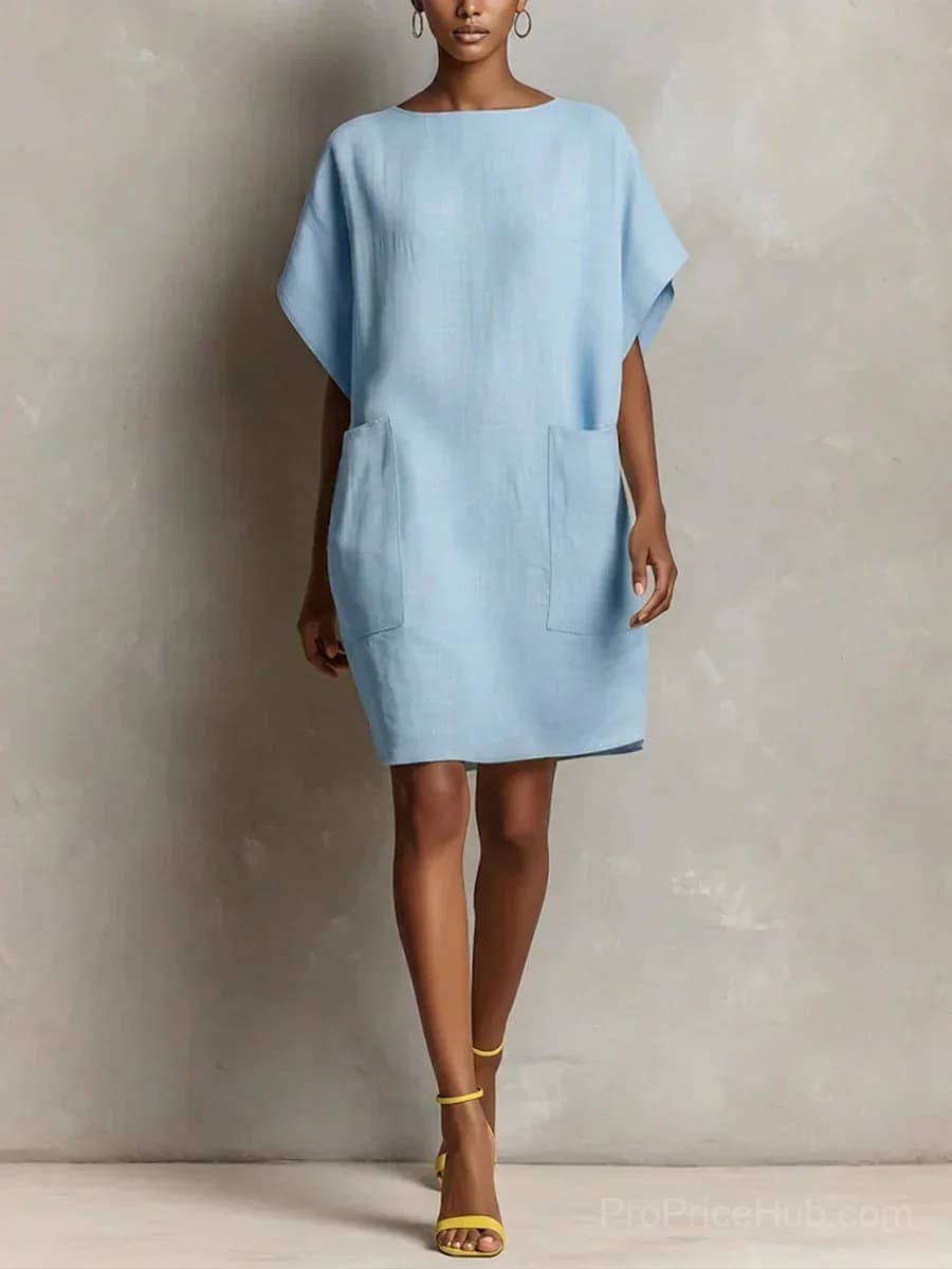 Linen-Blend Shift Dress - View 7