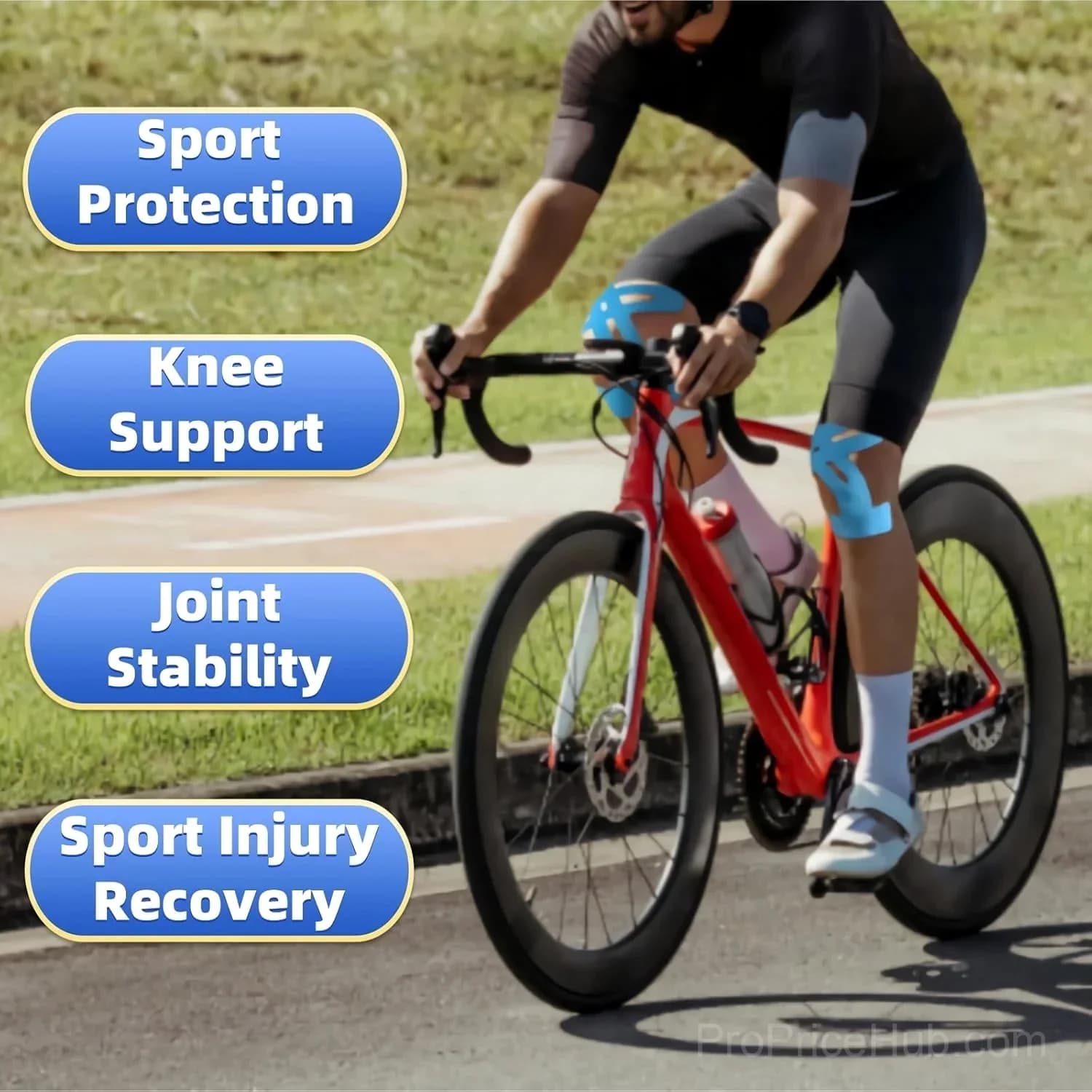 10 Precut Kinesiology Tape Strips for Knee Support - View 4