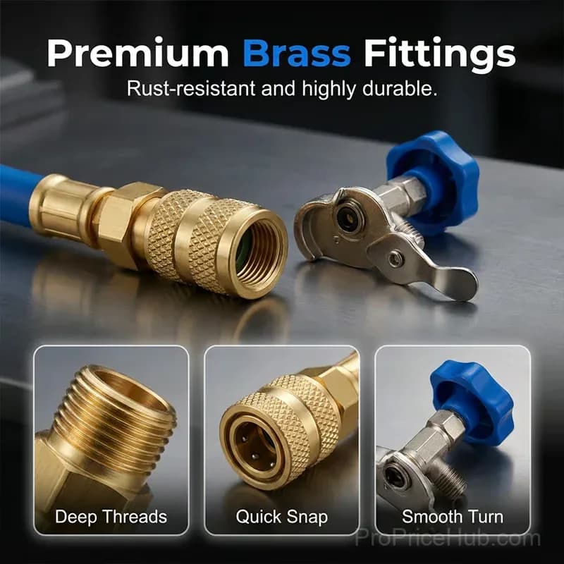 R134a A/C Charging Hose with Easy-Read Precision Gauge - View 3