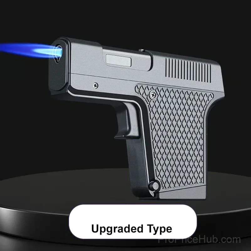Metal Black Butane Pistol Torch Lighter, Standard Type with 3 Clips - View 12
