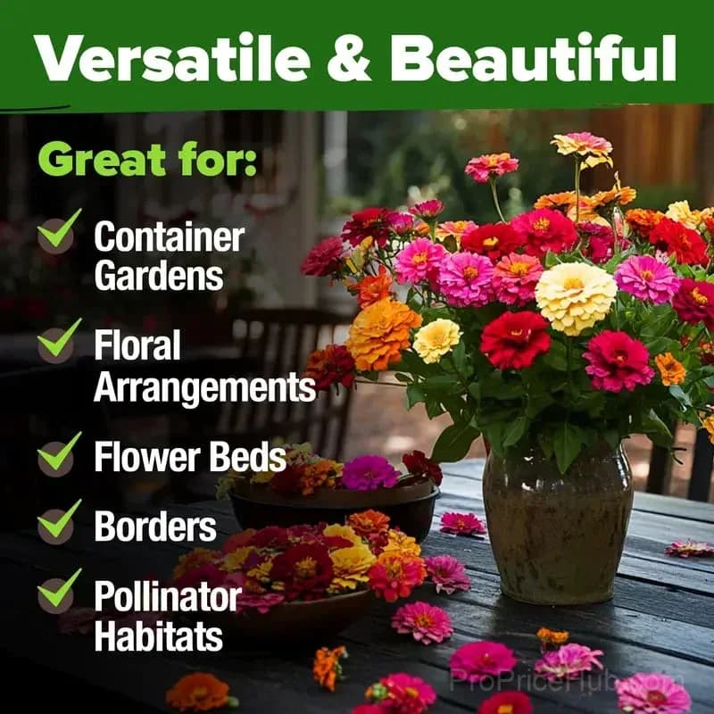 Zinnia Seeds - Heirloom, Pure, No Filler Flower Seeds - View 7