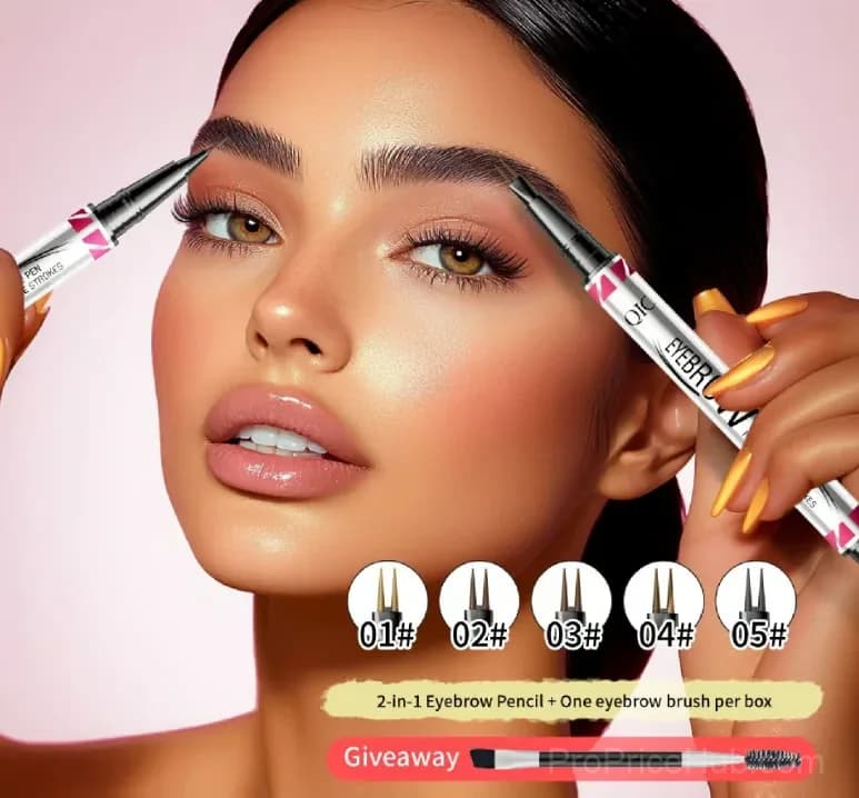 3D Waterproof Microblading Eyebrow Pen, Light Brown-Blond - View 2
