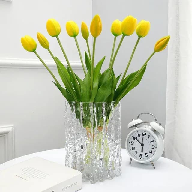 10-Piece UV Resistant Waterproof Faux Tulip Bouquet – Artificial Flowers for Indoor/Outdoor Decor - View 20
