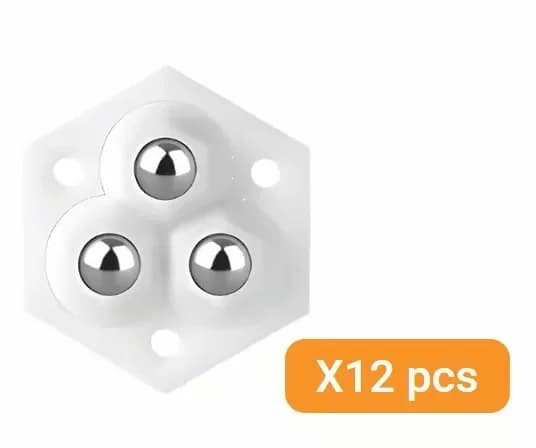 360° Rotating Three-Ball Caster Wheels, White, 4-Pack - View 15