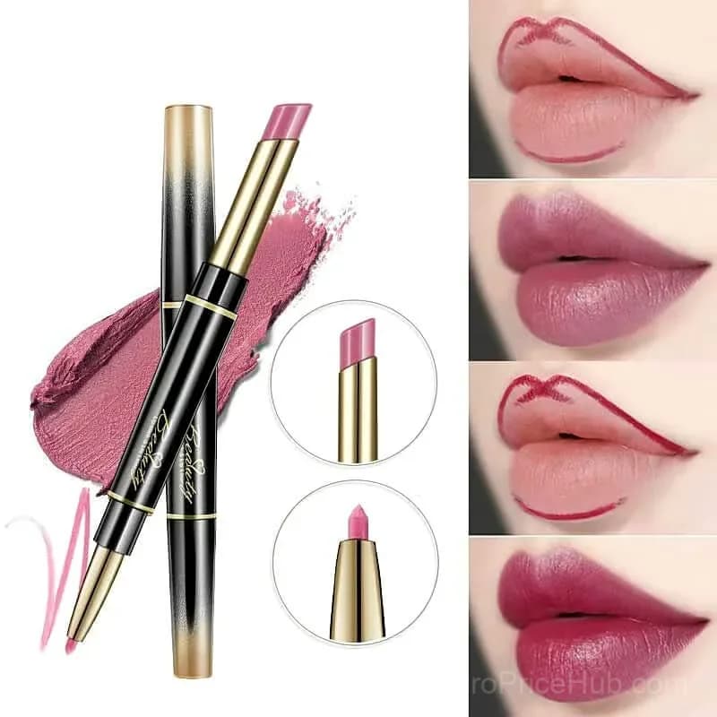 Double-Ended Matte Lip Liner & Lipstick – Waterproof, Non-Fading - View 4