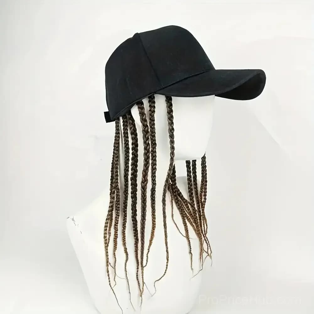 Braided Wig Baseball Cap – Snapback Hat with Attached Dreadlock Braids - View 8