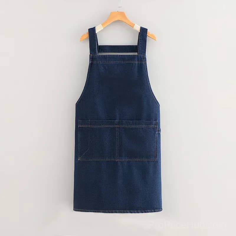 Adult Jour Lightweight Cotton Apron with Pocket & Waist Strap - View 2