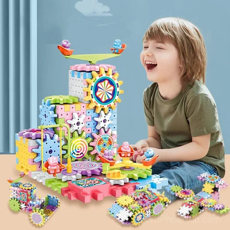 Children's Electric Gear Building Blocks Set - View 2