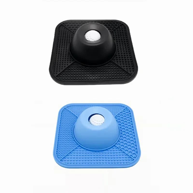 2-in-1 Pet Lick Mat with Rolling Ball, Blue - View 3