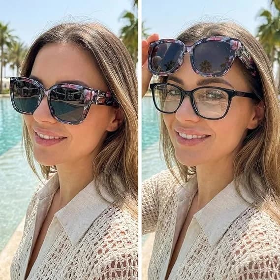 Polarized Fit Over Sunglasses for Women – UV400 Floral Frame - View 2