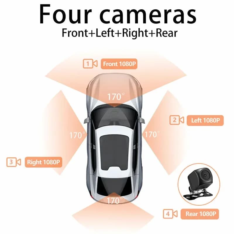 4-Channel 1080P WiFi Car Recorder with 32GB Memory Card - View 4