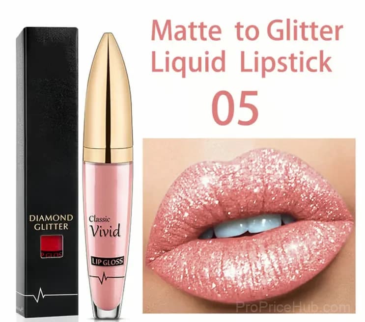 Diamond Lip Gloss Matte to Glitter Liquid Lipstick Waterproof 01 - View 8
