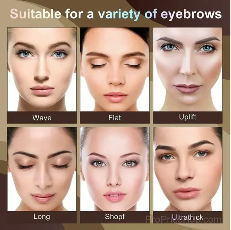 Brow Stamp Set with 10 Templates and 2 Brow Brushes - Dark Brown - View 8