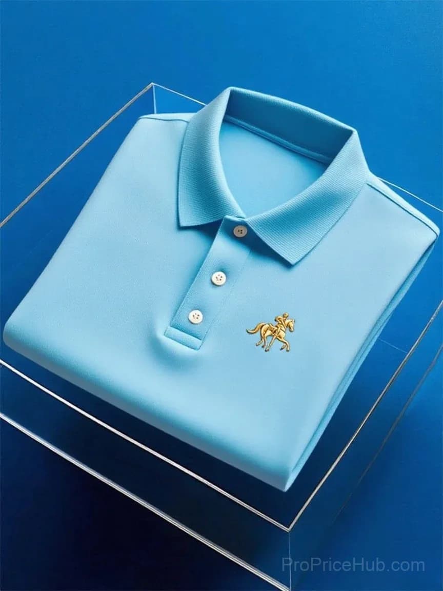 Men's Business Casual Button Short Sleeve Polo Shirt - View 5