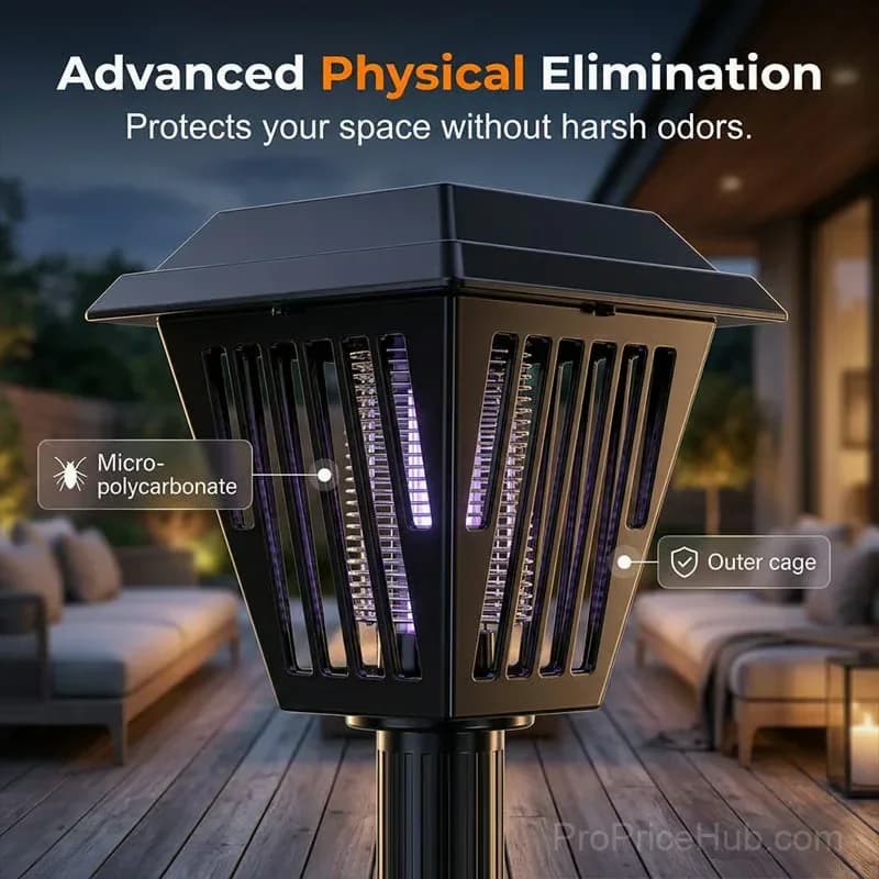 Outdoor Solar Mosquito Killer LED Lamp, Stake/Stand, Black, 1 Pc - View 6