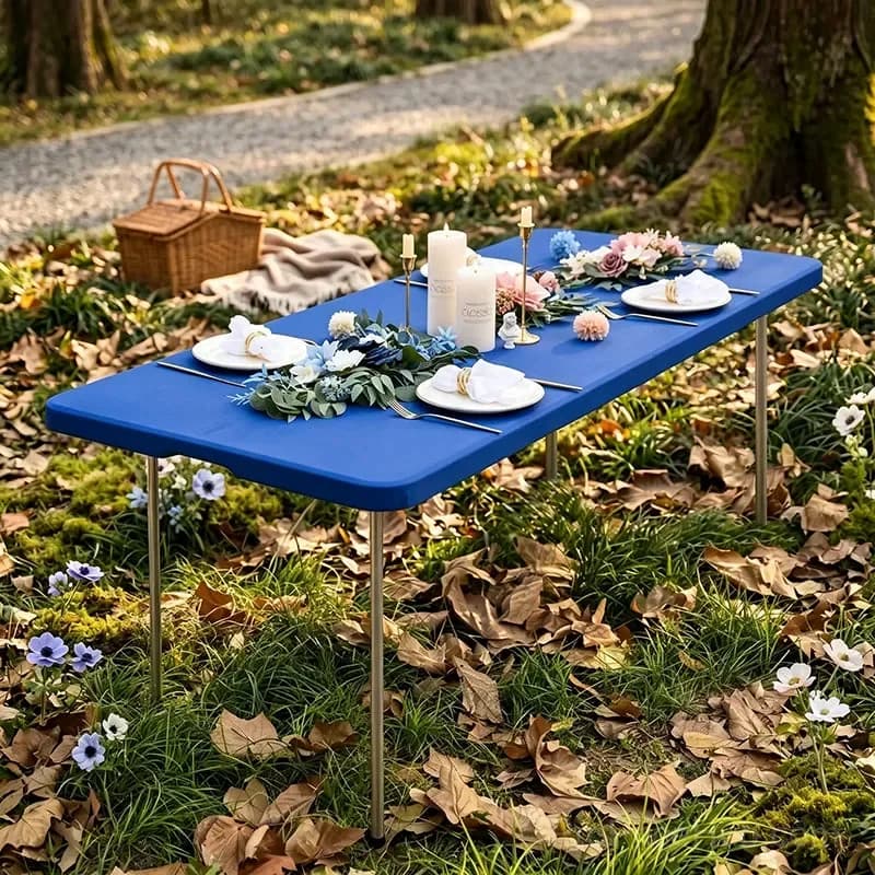 Stretch Fabric Table Top Cap Cover – Elastic Edge, Waterproof, Reusable - View 14