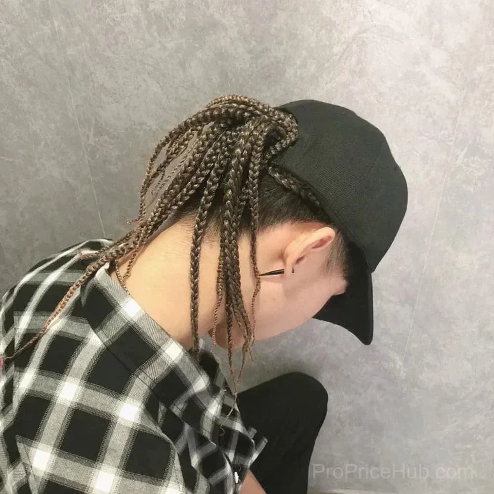 Braided Wig Baseball Cap – Snapback Hat with Attached Dreadlock Braids - View 4