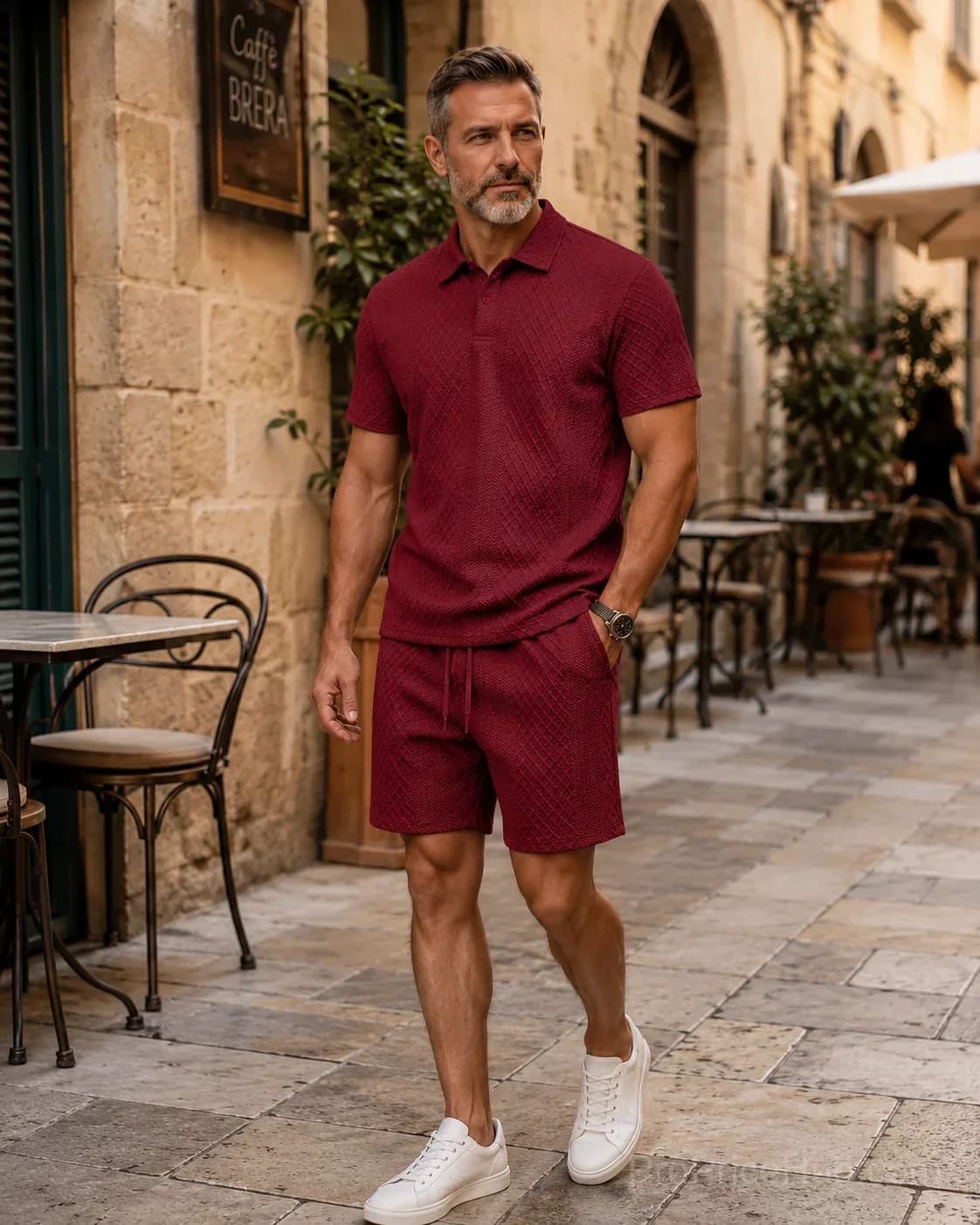 Men's Casual 2-Piece Polo Shirt and Shorts Set - View 10