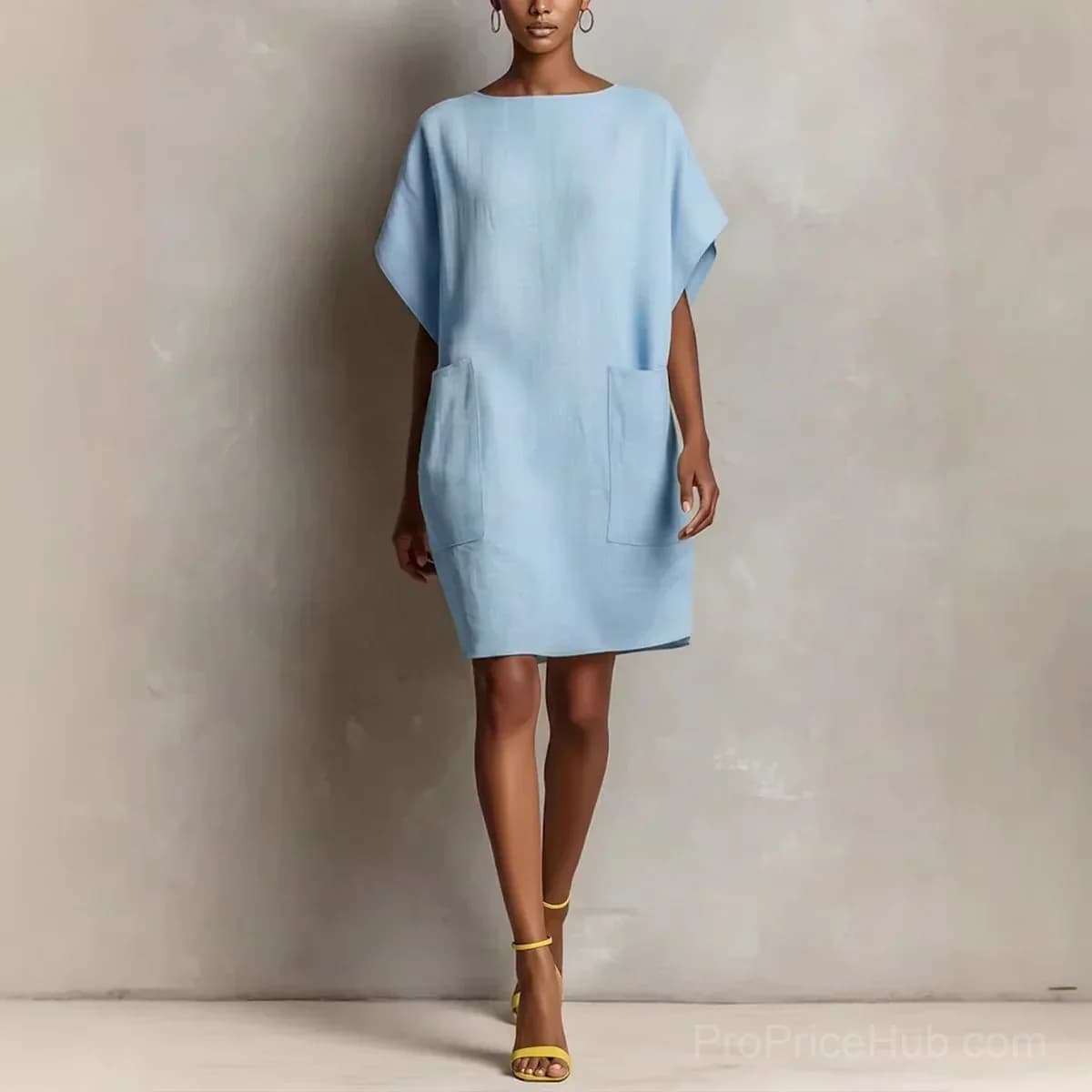 Linen-Blend Shift Dress - View 4