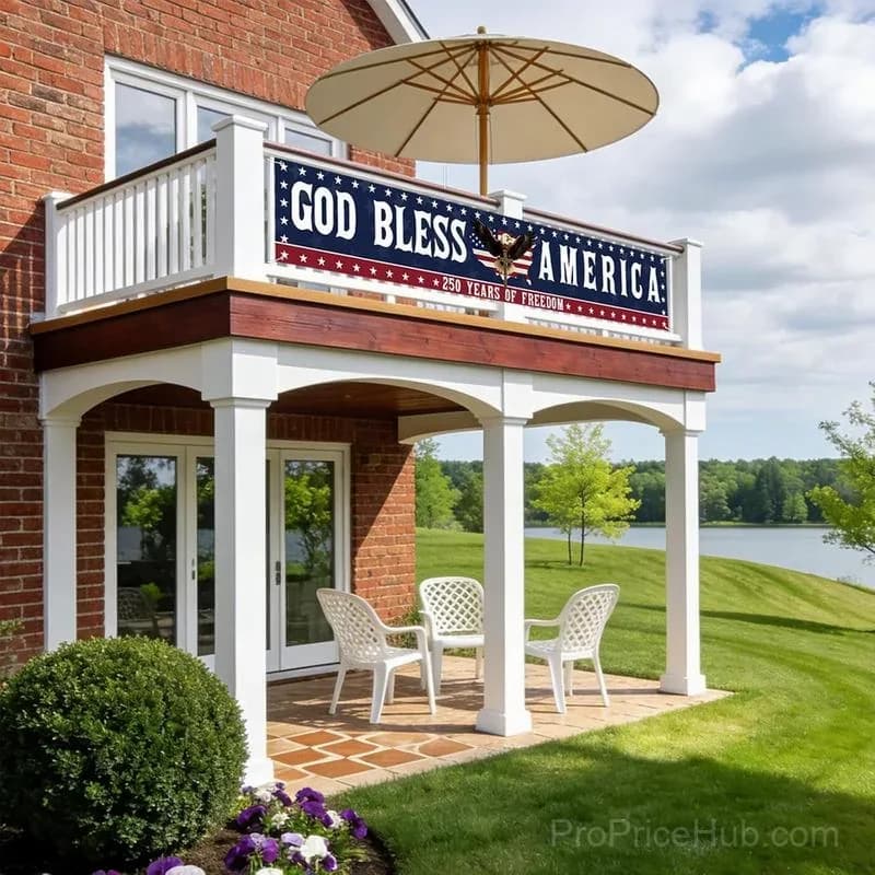 God Bless America 250th Anniversary Patriotic Outdoor Banner - View 5