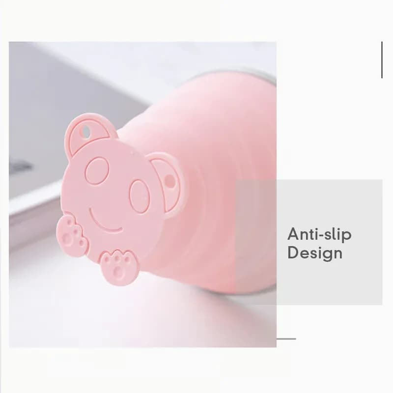 270ML Foldable Silicone Travel Cup, Anti-Scald Camping Mug, Pink - View 5