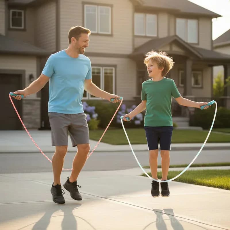 Kids LED Light-Up Jump Rope, Random Color, No Wrist Support - View 9