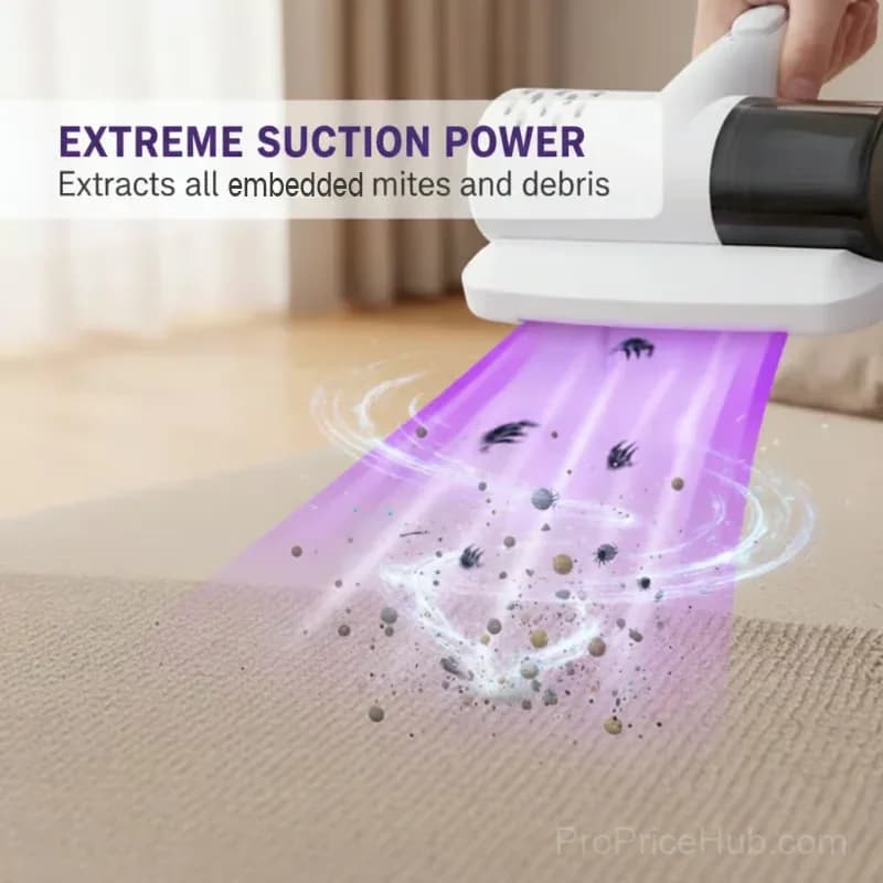 White Cordless Handheld UV Bed Vacuum Cleaner - View 5