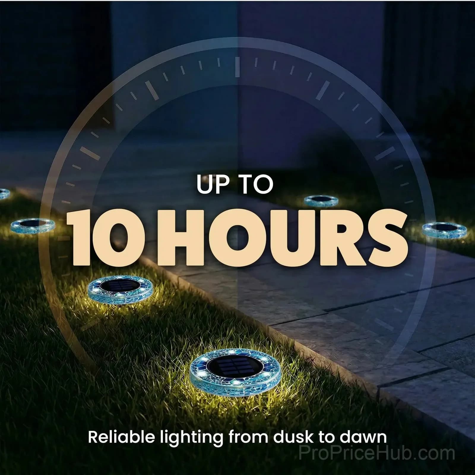 Solar Mosaic Disk Garden Lights - View 11