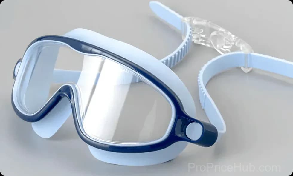 Kids Anti-Fog Swimming Goggles with Nose Clip & Ear Plugs, Light Blue - View 9