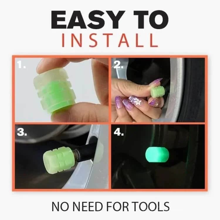50-Pack Glow-in-the-Dark Tire Valve Caps for Cars - Durable, Easy Install - View 9