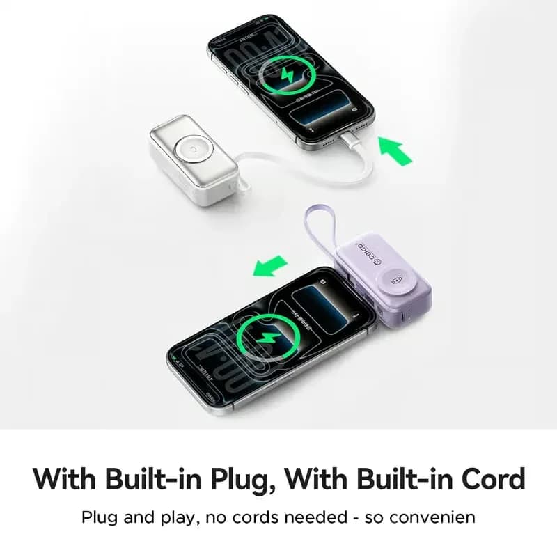 Orico 3-in-1 Power Bank with Wall Plug & Lightning Cable, Black - View 16