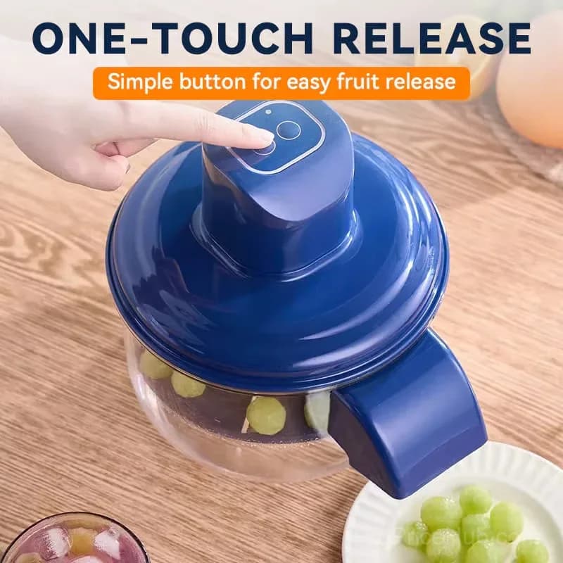 Transparent Electric Fruit & Vegetable Peeler, Blue - View 5